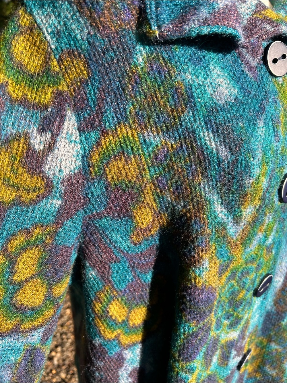 Habitat - Aspen Knit Retro Jacket in the "Skyline" jewel tone floral pattern - Picture 7 of 8
